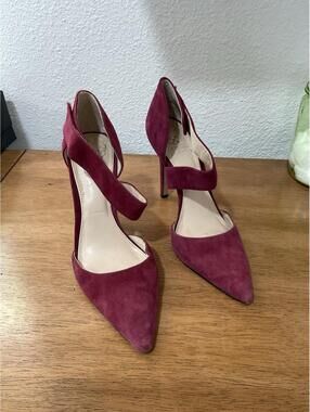 Vince Camuto Women's Slingback Pump Suede Burgundy Size 7
